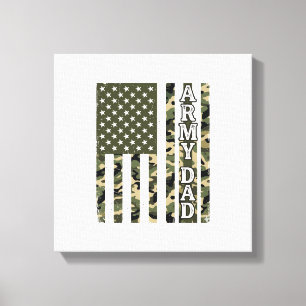Impressão Em Tela Camisa Camuflada de Papai do Exército Bandeira Ame