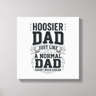 Impressão Em Tela Camisa com Citação de Entalhe Vintage Hoosier Dad_
