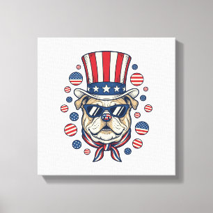 Impressão Em Tela Camisa com Desenho de Gravação Vintage de Bulldog 