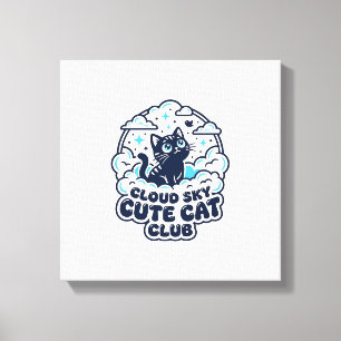 Impressão Em Tela Camisa de Arte para Amante de Gato Fofo no Céu de 