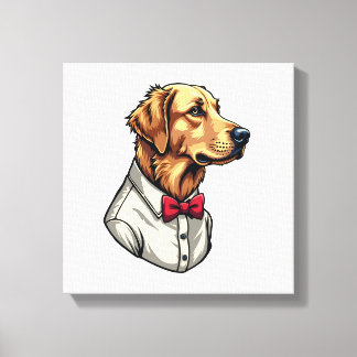 Impressão Em Tela Camisa de cachorro patriótica vintage Retriever do