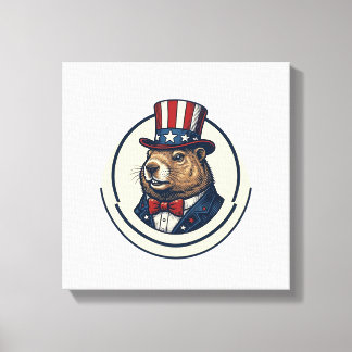 Impressão Em Tela Camisa de Desenho de Gravura Vintage de Marmota Pa