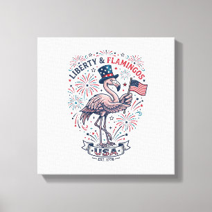 Impressão Em Tela Camisa de desenho de gravura vintage Flamingo Patr