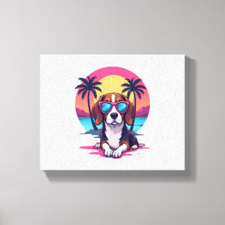 Impressão Em Tela Camisa De Fundo Do Sol De Beagle, Mãe De Beagle, B