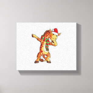 Impressão Em Tela Camisa de girafa fazendo dab Santa Natal crianças