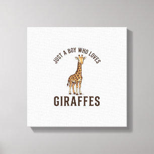 Impressão Em Tela Camisa de Gravura Vintage de Menino que Ama Girafa