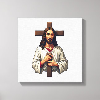 Impressão Em Tela Camisa de Gravura Vintage de Retrato da Cruz de Je