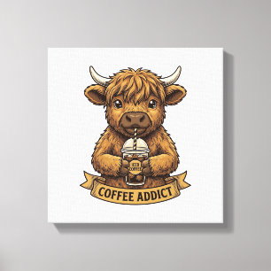 Impressão Em Tela Camisa de Gravura Vintage de Vaca das Terras Altas