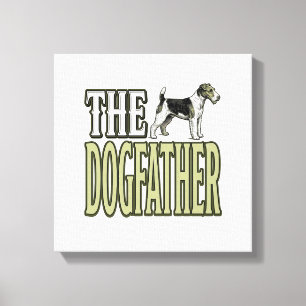 Impressão Em Tela Camisa de Gravura Vintage do Terrier Pai do Cachor
