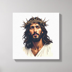 Impressão Em Tela Camisa de Gravura Vintage Jesus Coroa de Espinhos