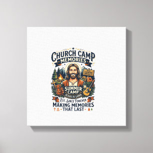 Impressão Em Tela Camisa de Nostalgia do Acampamento da Igreja Jesus