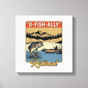 Impressão Em Tela Camisa de Pesca Vintage O-Fish-Ally Aposentado Des