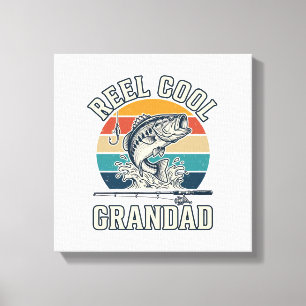 Impressão Em Tela Camisa de pôr do sol vintage de pesca do avô muito