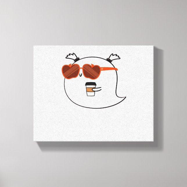 Impressão Em Tela Camisa de T-Shirt Clássica Cute Ghost (Frente)