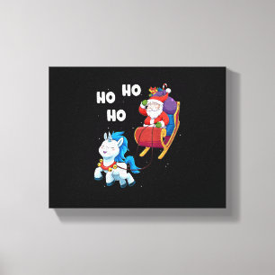 Impressão Em Tela Camisa de Unicórnio de Natal Mágico Xmas Papai Noe