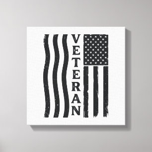 Impressão Em Tela Camisa de Vetor Vintage da Bandeira Americana_