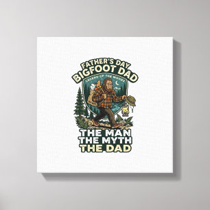 Impressão Em Tela Camisa do Dia do Pai Bigfoot Pai Forte Silencioso 