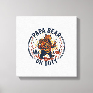 Impressão Em Tela Camisa do Dia do Pai Urso Papa De Plantão Animal E