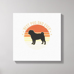 Impressão Em Tela Camisa do Melhor Pai Pug de Sempre Design de Camis
