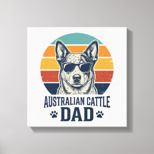 Impressão Em Tela Camisa do Pai do Cão de Gado Australiano Pôr do So