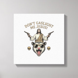 Impressão Em Tela Camisa engraçada de Jesus Possum com desenho de gr