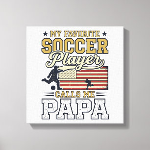 Impressão Em Tela Camisa engraçada do Papai de futebol vintage Desig