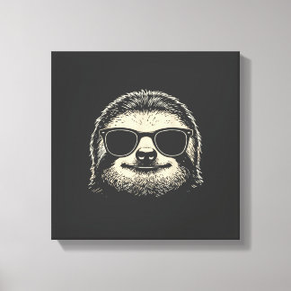 Impressão Em Tela Camisa Gráfica de Preguiça com Óculos de Sol para
