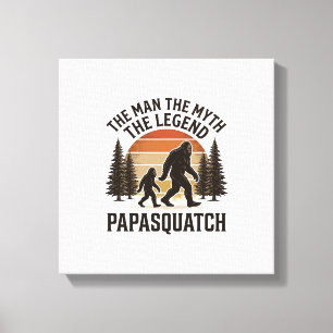 Impressão Em Tela Camisa Papasquatch Vintage Bigfoot Pai Design_1