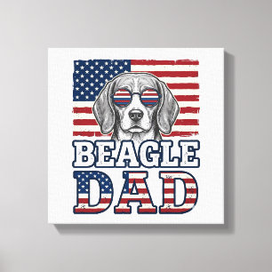 Impressão Em Tela Camisa Patriótica do Papai Beagle Vintage Design_1