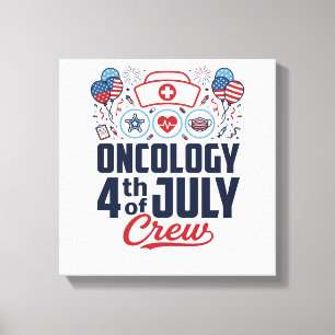 Impressão Em Tela Camisa Patriótica Médica Oncologia 4 de Julho Crew