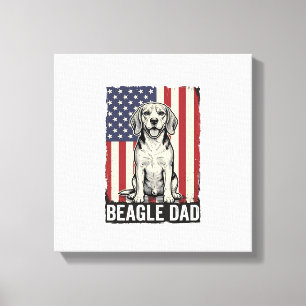 Impressão Em Tela Camisa Patriótica Vintage de Design de Cachorro Be