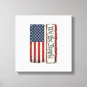 Impressão Em Tela Camisa Patriótica Vintage We the People Flag Desig