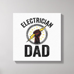 Impressão Em Tela Camisa Vetorial de Gravura Vintage Pai Eletricista