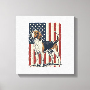 Impressão Em Tela Camisa Vetorial Patriótica do Cão de Caça Vintage 