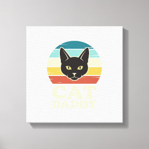 Impressão Em Tela Camisa Vintage Cat Daddy Black Cat Retro Sunset De