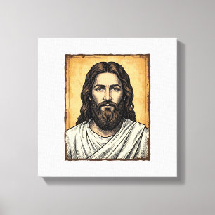 Impressão Em Tela Camisa Vintage com Desenho de Retrato Religioso Gr