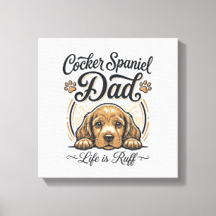 Impressão Em Tela Camisa Vintage de Cachorro Cocker Spaniel Pai Vida
