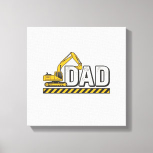 Impressão Em Tela Camisa Vintage de Construção Pai Escavadeira Desig