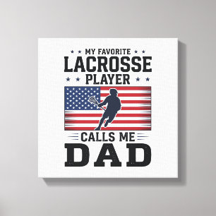 Impressão Em Tela Camisa Vintage de Pai de Lacrosse Engraçado Bandei