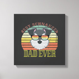 Impressão Em Tela Camisa Vintage Melhor Pai Schnauzer de sempre Tshi