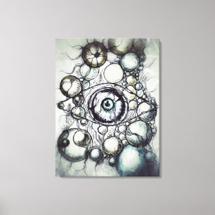 Impressão Em Tela Camiseta Abstrata de Percepção Ocular Neurográfica