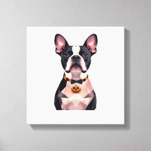 Impressão Em Tela Camiseta Clássica de bruxa de Halloween cachorro