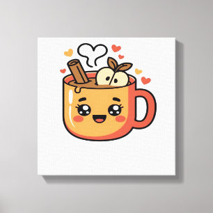 Impressão Em Tela camiseta clássica de chá outono kawaii