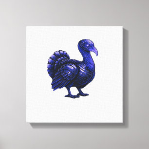 Impressão Em Tela Camiseta Clássica de Design de Ação de Graças Turq