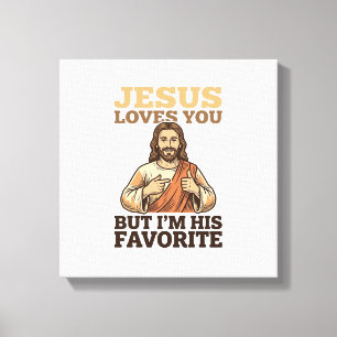 Impressão Em Tela Camiseta De Fé Vintage Engraçada Jesus Ama Você De
