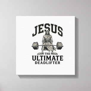Impressão Em Tela Camiseta de ginásio vintage Jesus Ultimate Deadlif