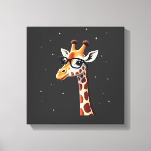 Impressão Em Tela Camiseta de Girafa Hipster de Boas Temporadas Masc