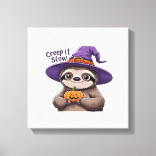 Impressão Em Tela Camiseta de Halloween da Bruxa Preguiçosa Fofa � R