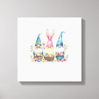 Impressão Em Tela Camiseta de Páscoa de Três Gnomos Ovos de Páscoa