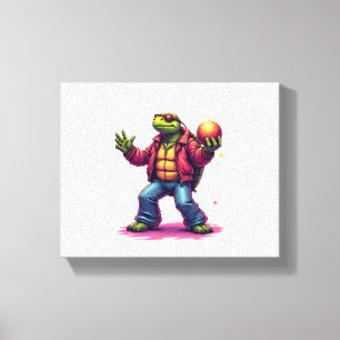 Impressão Em Tela Camiseta-Disco de Tartaruga Estética